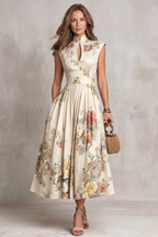 Noirelle – Vintage floral elegance – Midi dress