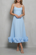 Elowenne – Romantisches Kleid mit Rüschensaum – Ärmelloses Midikleid