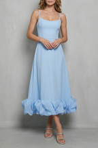 Elowenne – Romantisches Kleid mit Rüschensaum – Ärmelloses Midikleid