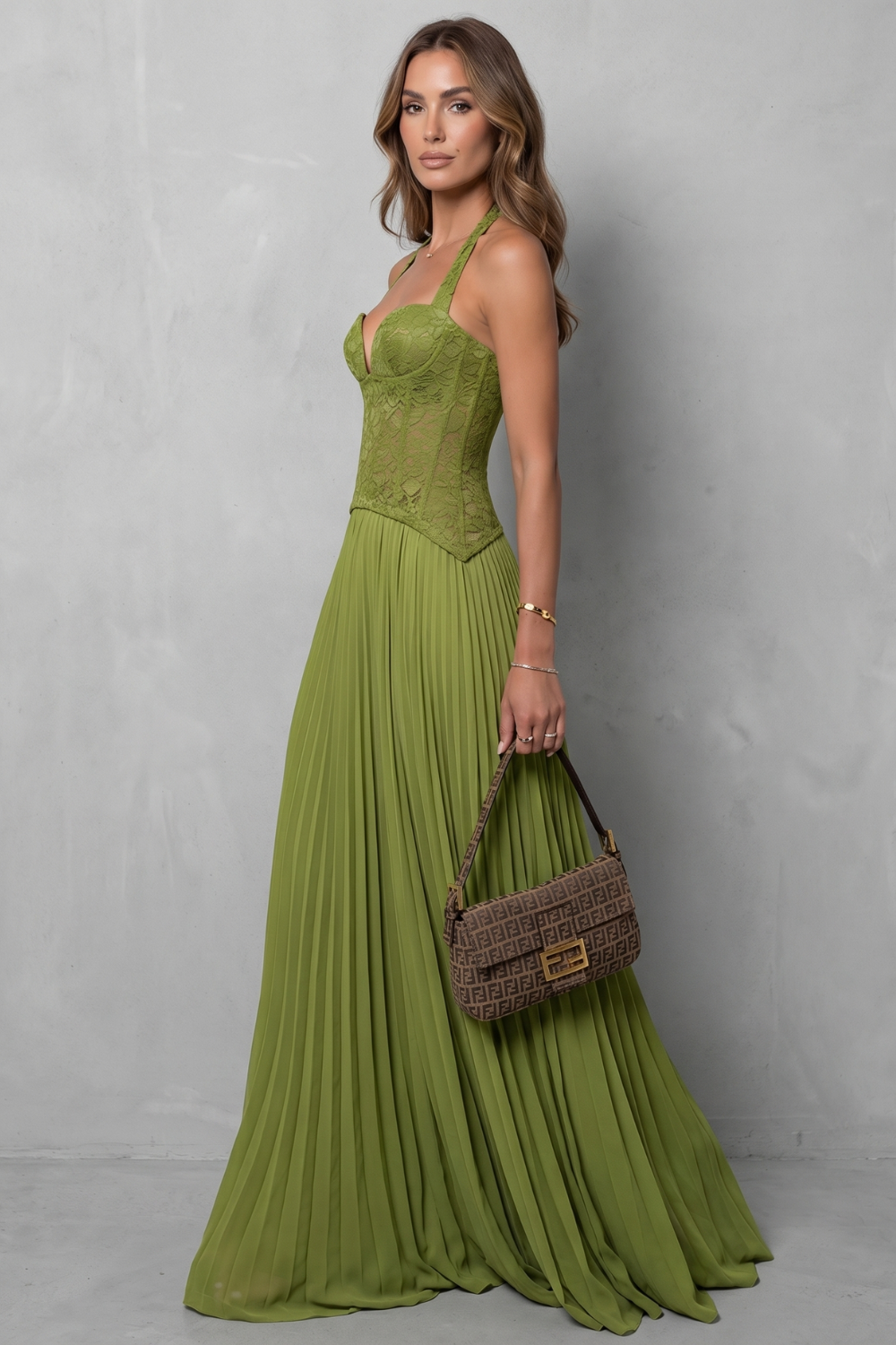 Kenlisse – Korsettfalten-Eleganz – Maxikleid