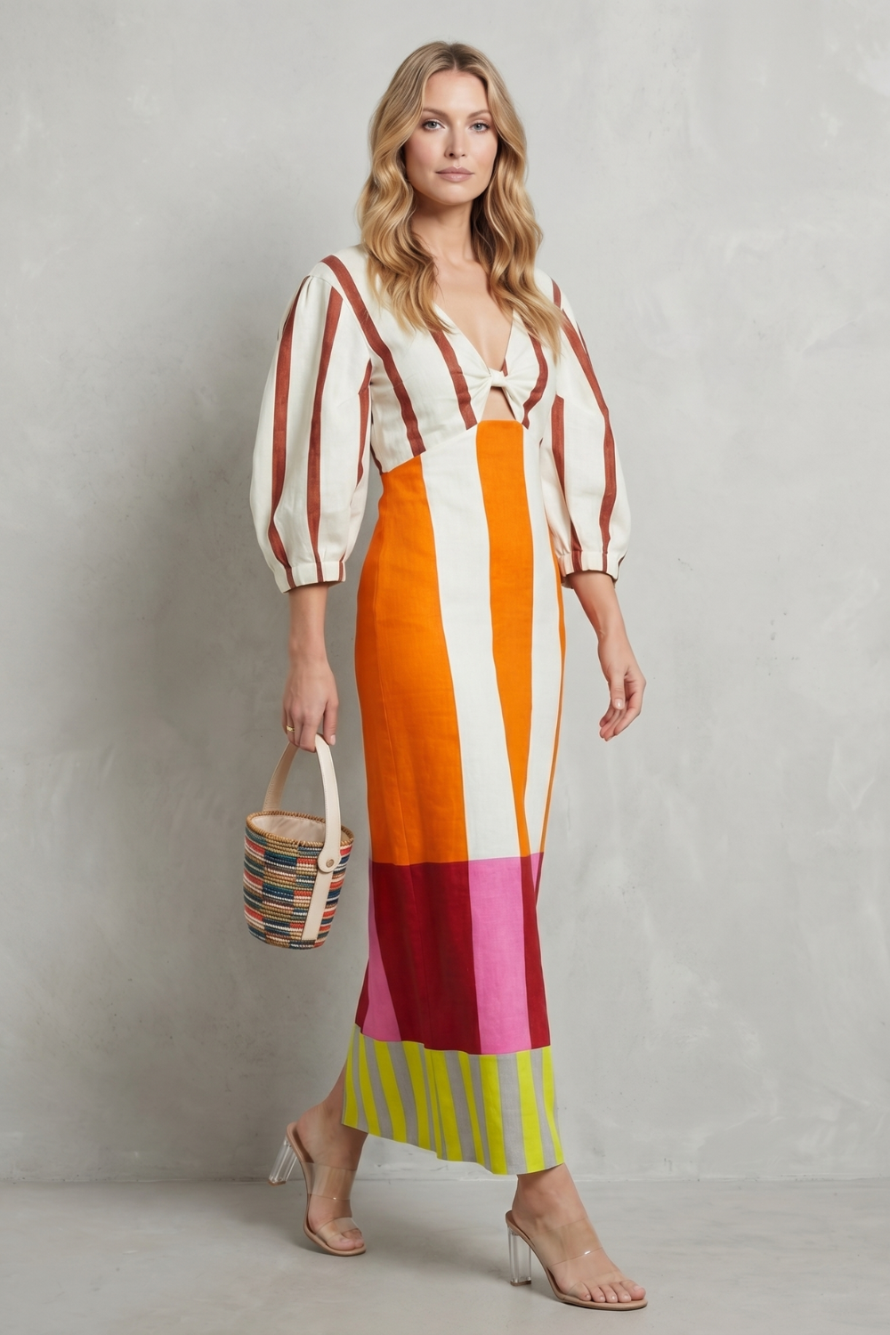 Kayara – Farbblock-Statement – Maxikleid