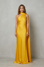 Orlianne – Drapierter Wasserfallausschnitt – Meerjungfrauenkleid aus Satin