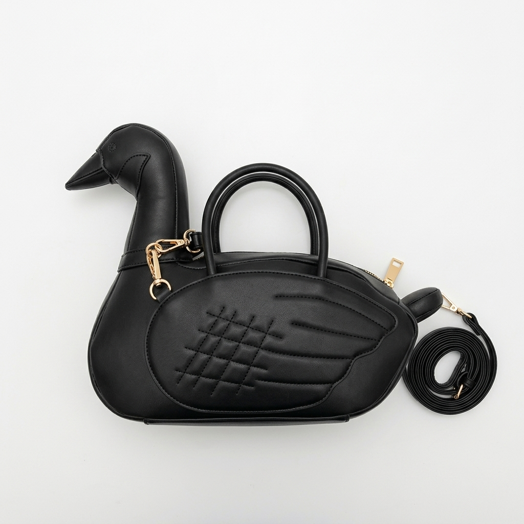 Tasche „Cygne Noir“ aus veganem Leder