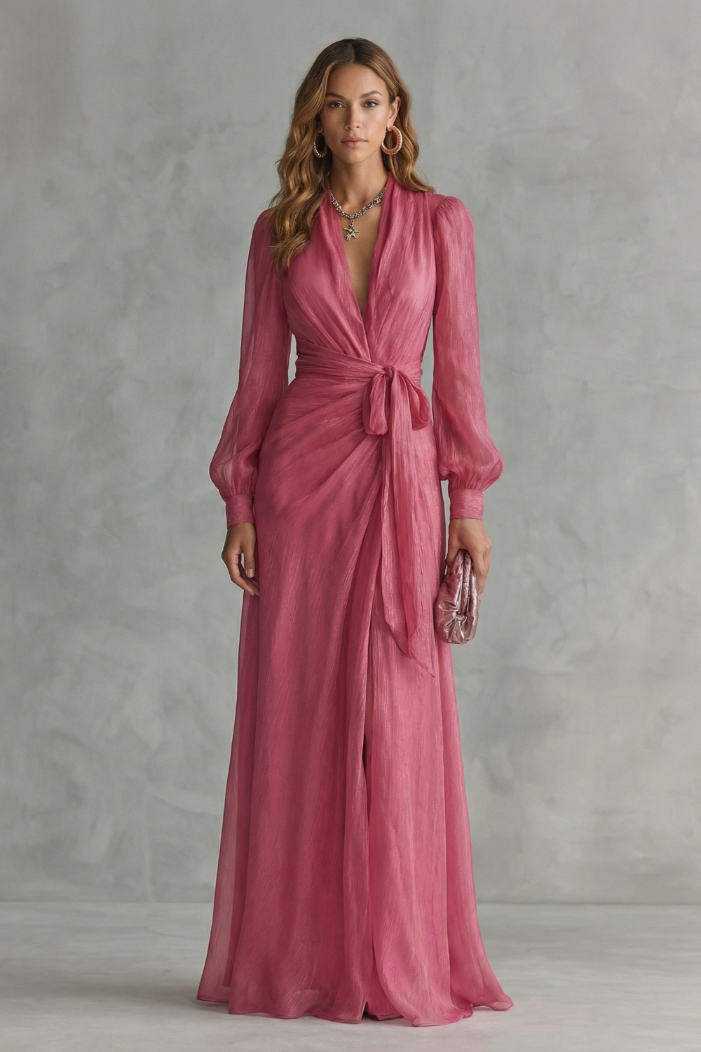 Rosénelle – Fließende Eleganz aus Chiffon – Maxikleid