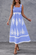 ✨2026 Fashion New 50% OFF💝Womens Casual Sleeveless Square Neck Floral Aline Smocked Dresses with Pockets