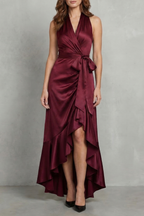 Noctavelle – Satin drapierte Silhouette – Langes Abendkleid