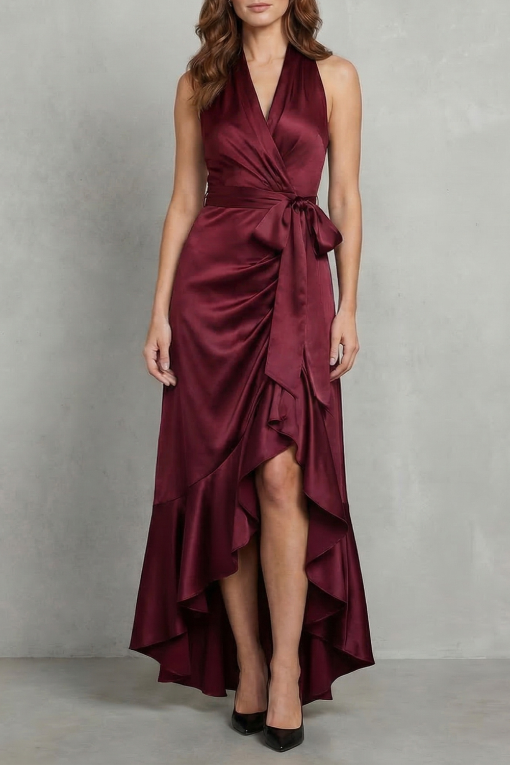 Noctavelle – Satin drapierte Silhouette – Langes Abendkleid