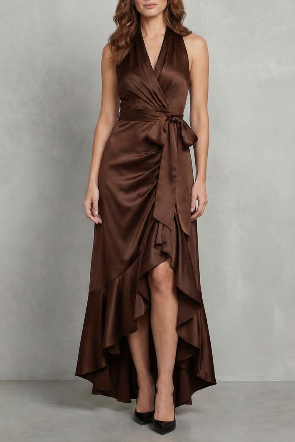 Noctavelle – Satin drapierte Silhouette – Langes Abendkleid