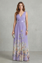 Elarisse – Florale Anmut – Maxikleid mit V-Ausschnitt