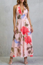 Florévia – Rückenfreie florale Eleganz – Maxikleid