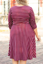Holding Hands On The Boardwalk Dress, Wine