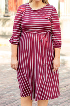 Holding Hands On The Boardwalk Dress, Wine