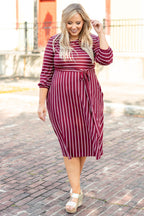 Holding Hands On The Boardwalk Dress, Wine