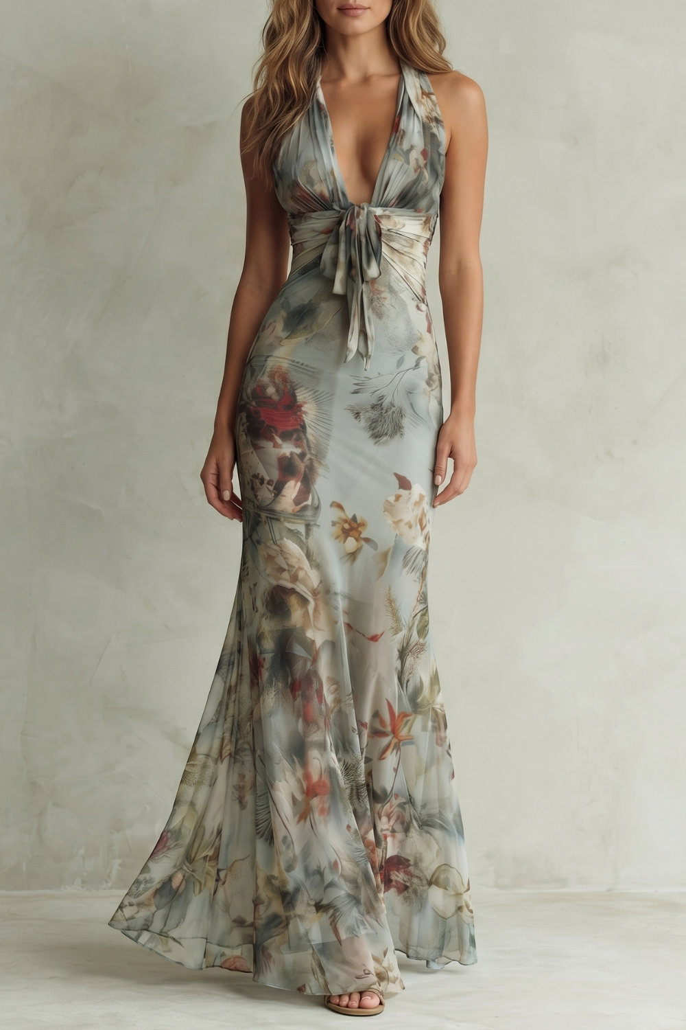 Floravienne – Vintage Chiffon-Verführung – Maxikleid