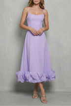 Elowenne – Romantisches Kleid mit Rüschensaum – Ärmelloses Midikleid