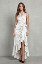 Noctavelle – Satin drapierte Silhouette – Langes Abendkleid