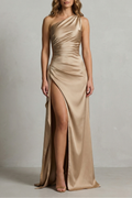 Seraphina – Flüssige Satin-Verführung – One-Shoulder Maxikleid