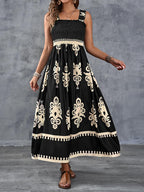 ✨2026 Fashion New 50% OFF💝Womens Casual Sleeveless Square Neck Floral Aline Smocked Dresses with Pockets