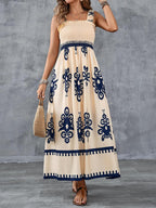 ✨2026 Fashion New 50% OFF💝Womens Casual Sleeveless Square Neck Floral Aline Smocked Dresses with Pockets
