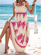 ✨2026 Fashion New 50% OFF💝Womens Casual Sleeveless Square Neck Floral Aline Smocked Dresses with Pockets