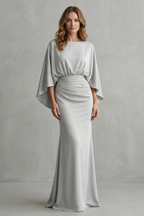 Silvarelle – Elegante Fledermausärmel – Maxikleid