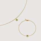 May Birthstone Chain Bracelet & Necklace Set