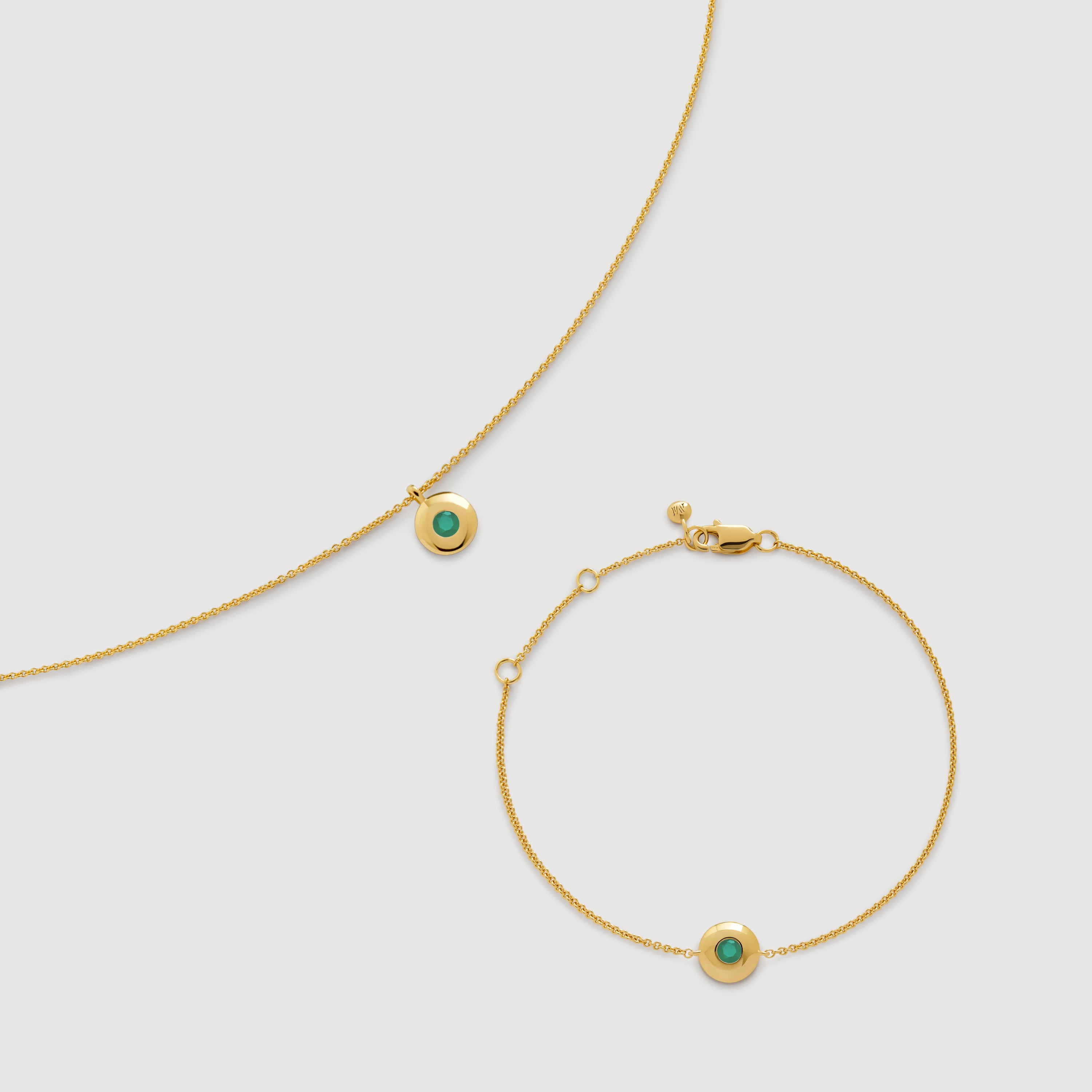May Birthstone Chain Bracelet & Necklace Set