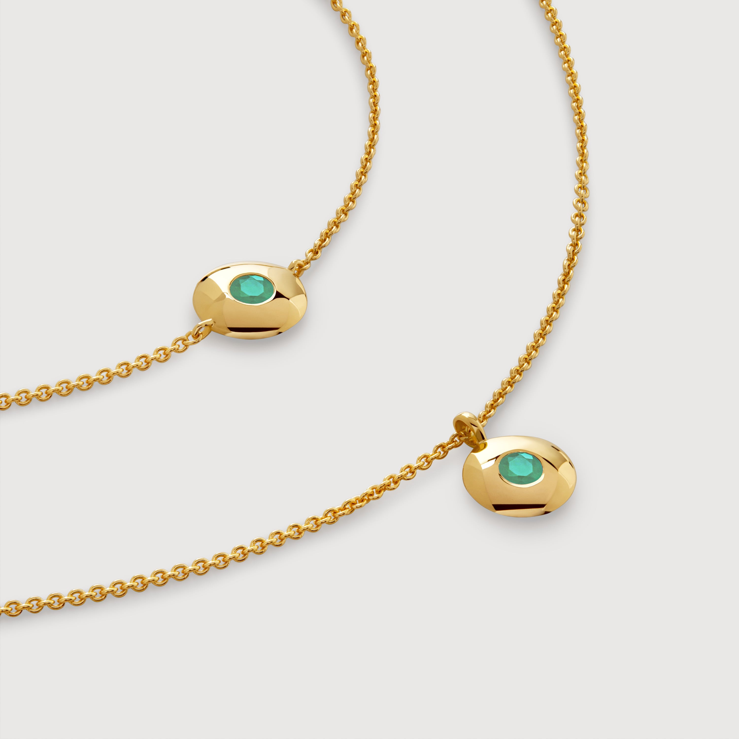 May Birthstone Chain Bracelet & Necklace Set