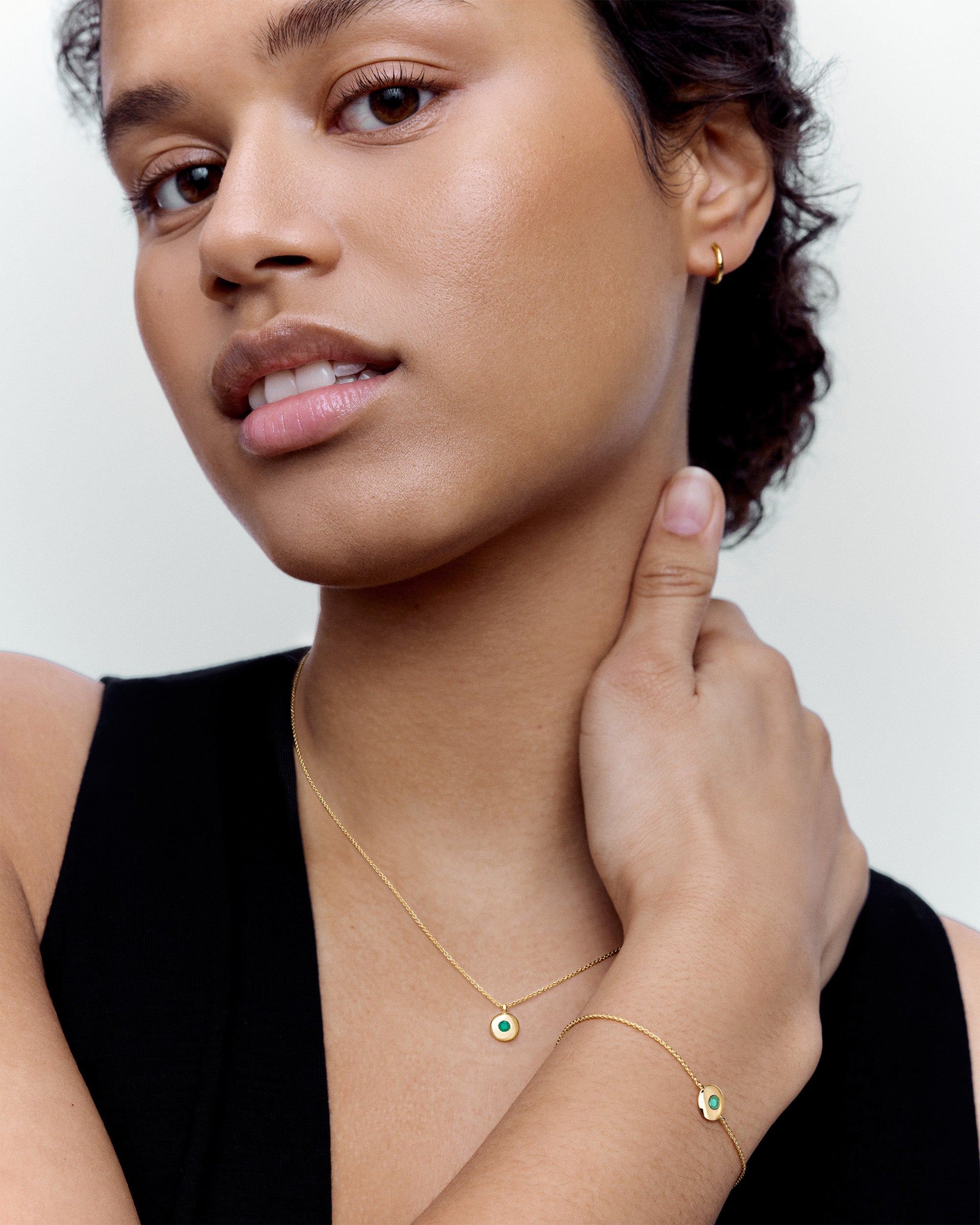 May Birthstone Chain Bracelet & Necklace Set