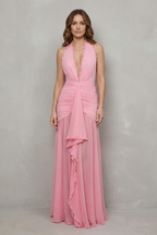 Roselisse – Eleganz in Falten-Mesh – Maxikleid