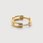 Gold Vermeil Signature Link Diamantring – im Labor gezüchteter Diamant