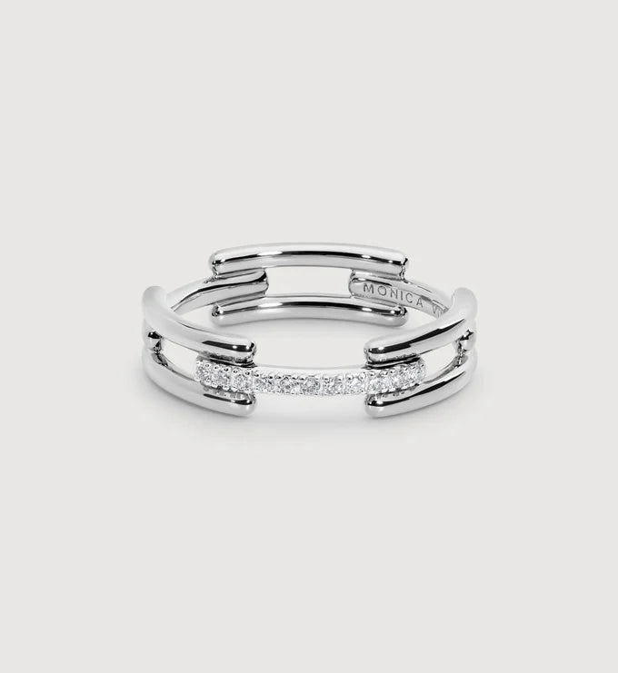Gold Vermeil Signature Link Diamantring – im Labor gezüchteter Diamant