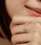 Gold Vermeil Signature Link Diamantring – im Labor gezüchteter Diamant
