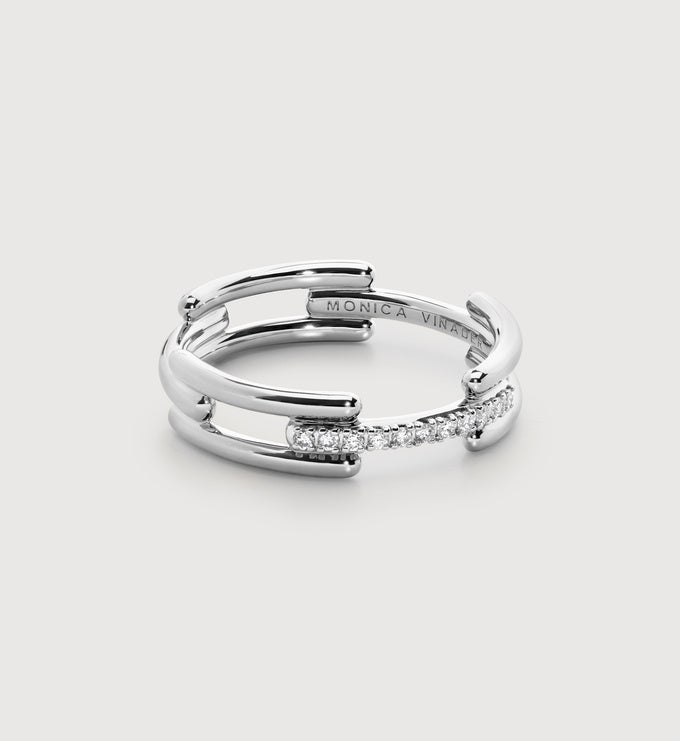 Gold Vermeil Signature Link Diamantring – im Labor gezüchteter Diamant