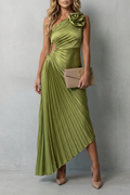 Felicity – Statement-Eleganz – Plissiertes Maxikleid mit One-Shoulder-Träger für Damen
