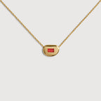 Gold Vermeil Gemdrop Soft Oval Chain Necklace - Red Onyx