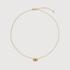 Gold Vermeil Gemdrop Soft Oval Chain Necklace - Red Onyx