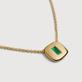Gold Vermeil Gemdrop Chain Necklace - Green Onyx