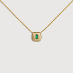 Gold Vermeil Gemdrop Chain Necklace - Green Onyx