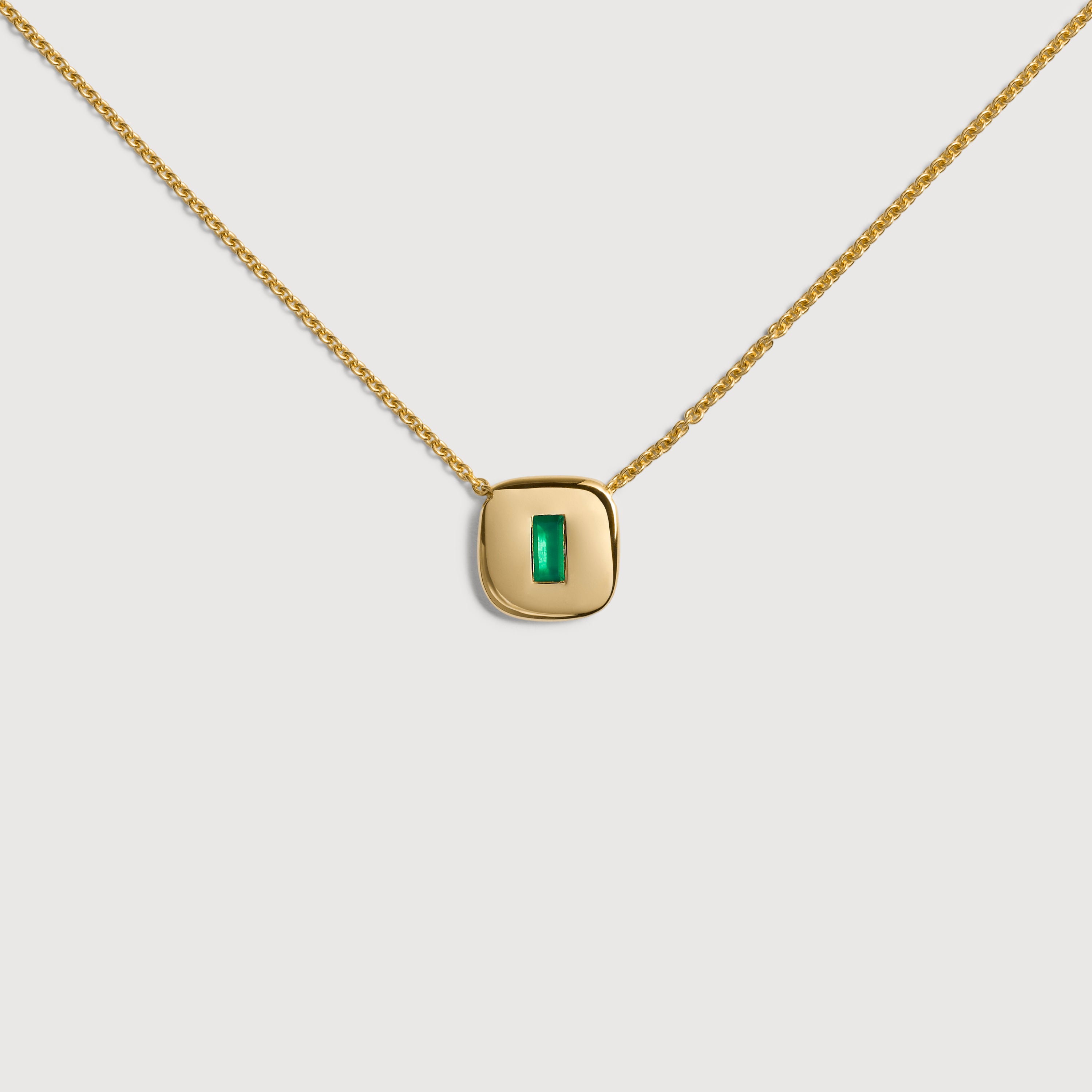Gold Vermeil Gemdrop Chain Necklace - Green Onyx