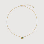 Gold Vermeil Gemdrop Chain Necklace - Green Onyx