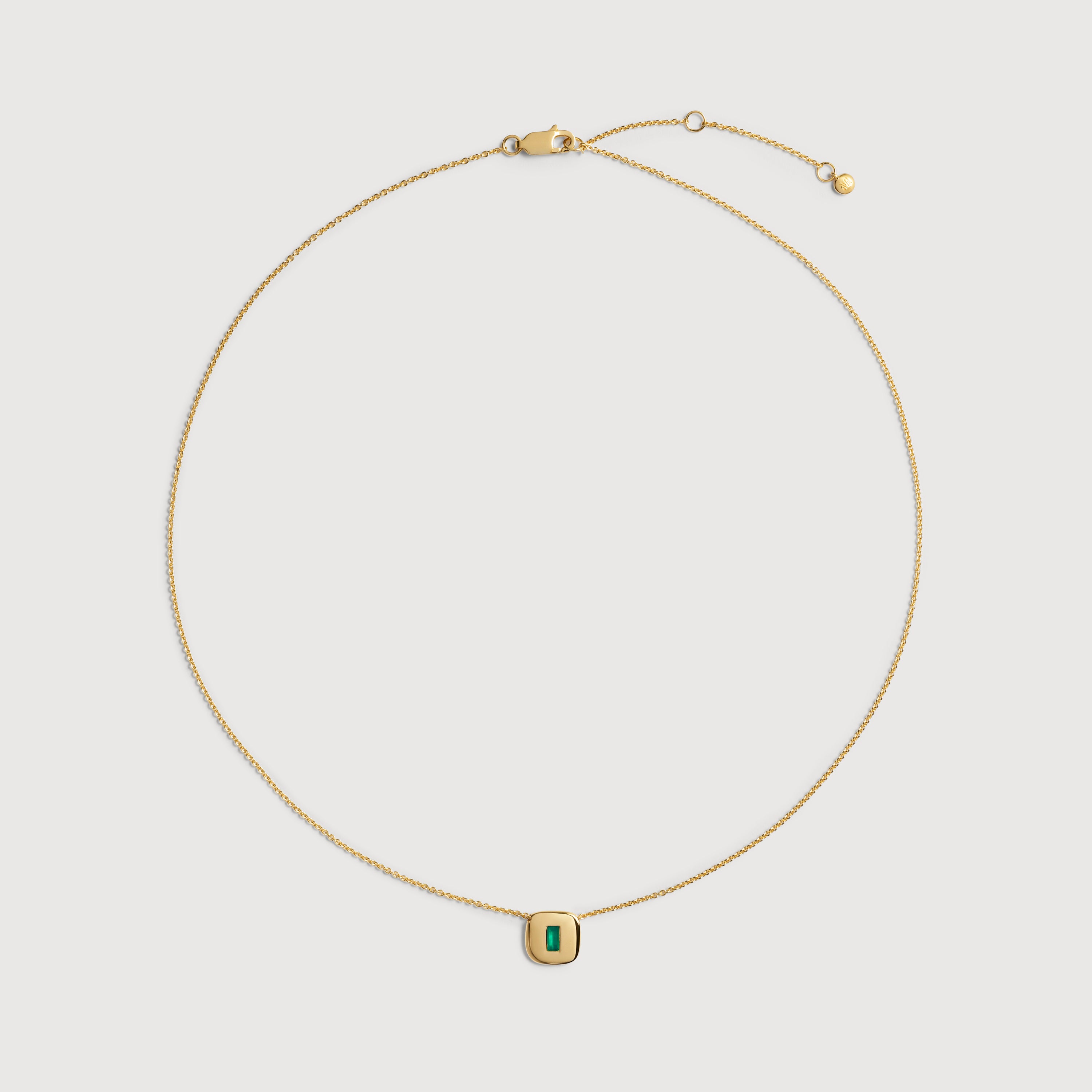 Gold Vermeil Gemdrop Chain Necklace - Green Onyx