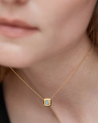 Gold Vermeil Gemdrop Chain Necklace - Blue Topaz