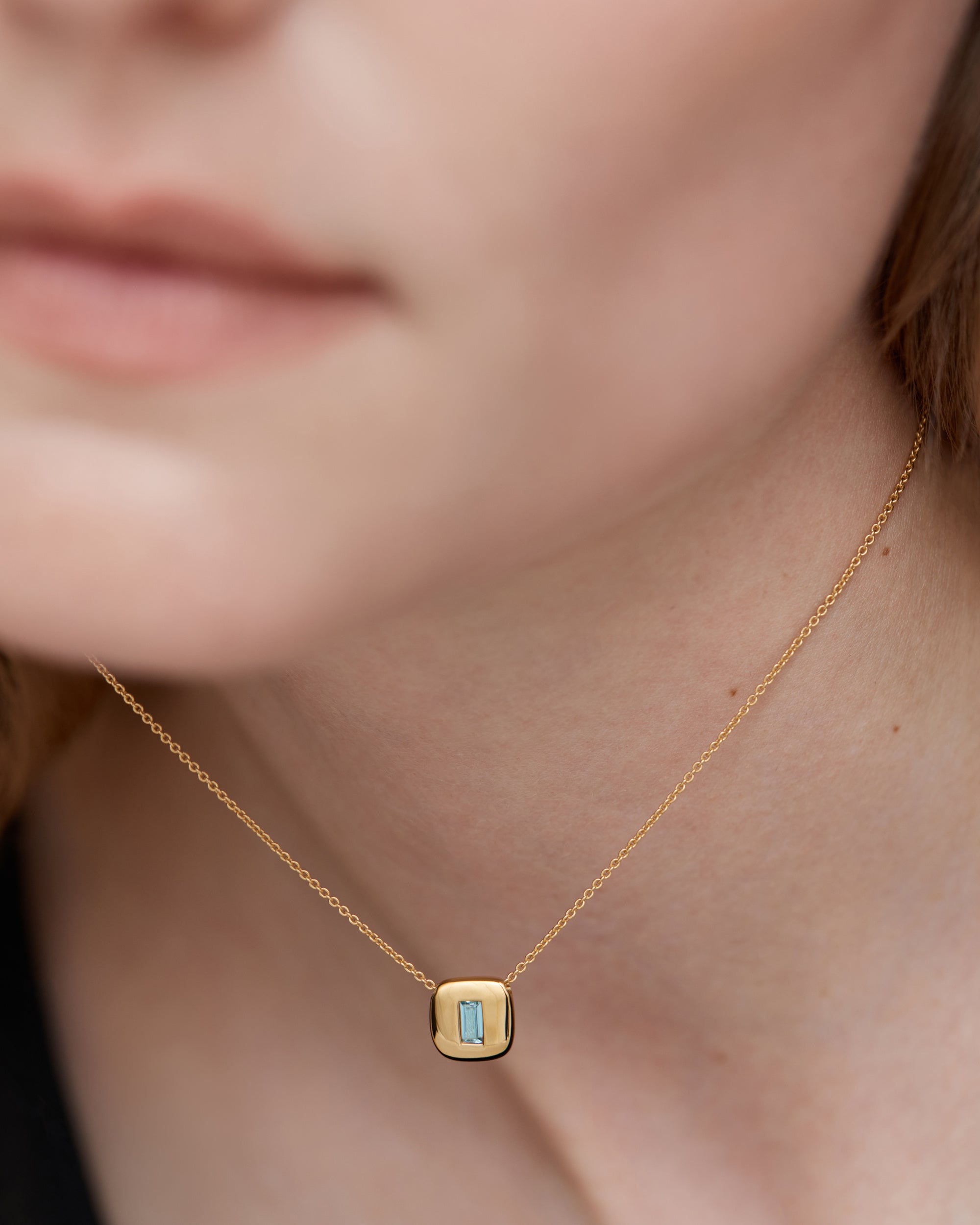 Gold Vermeil Gemdrop Chain Necklace - Blue Topaz