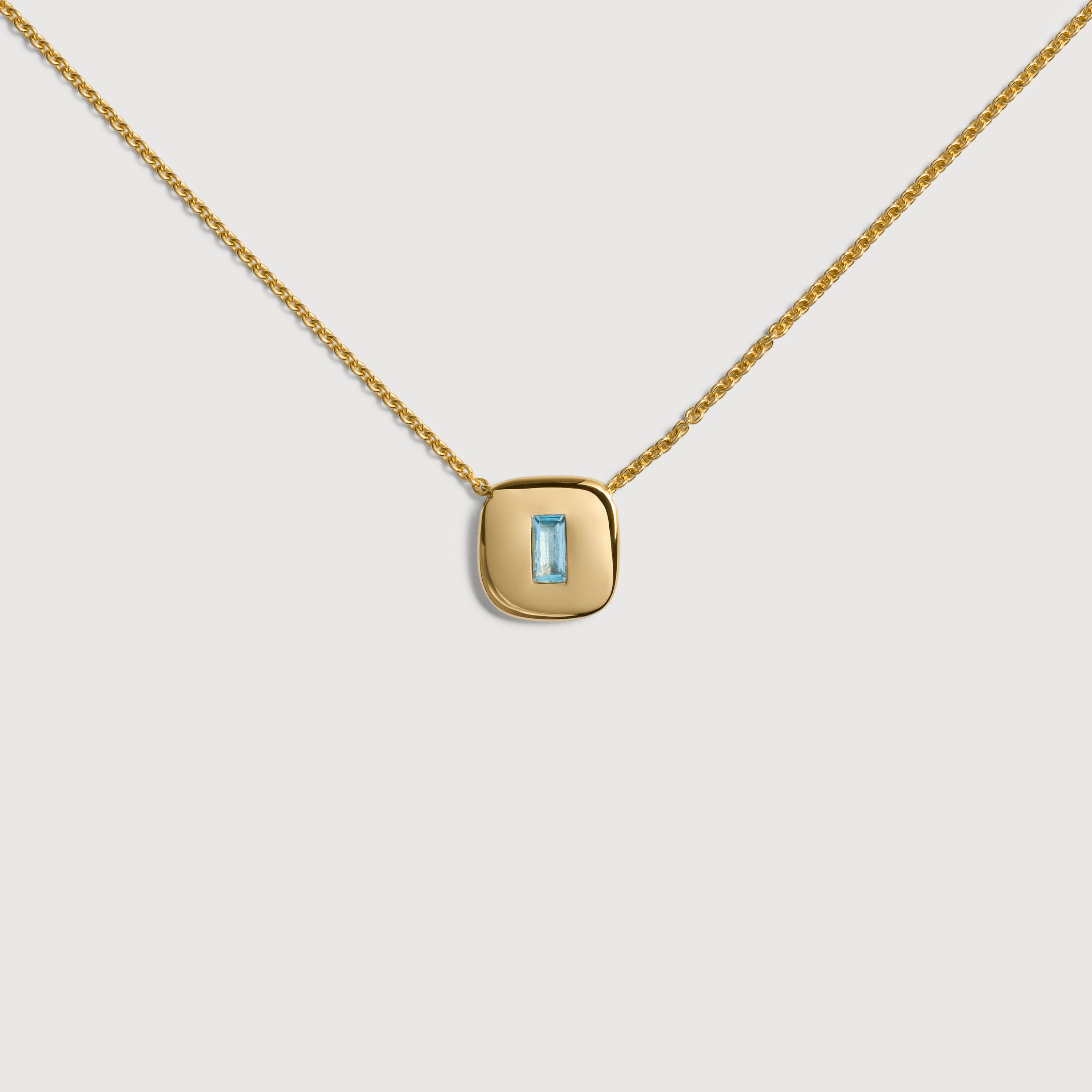 Gold Vermeil Gemdrop Chain Necklace - Blue Topaz