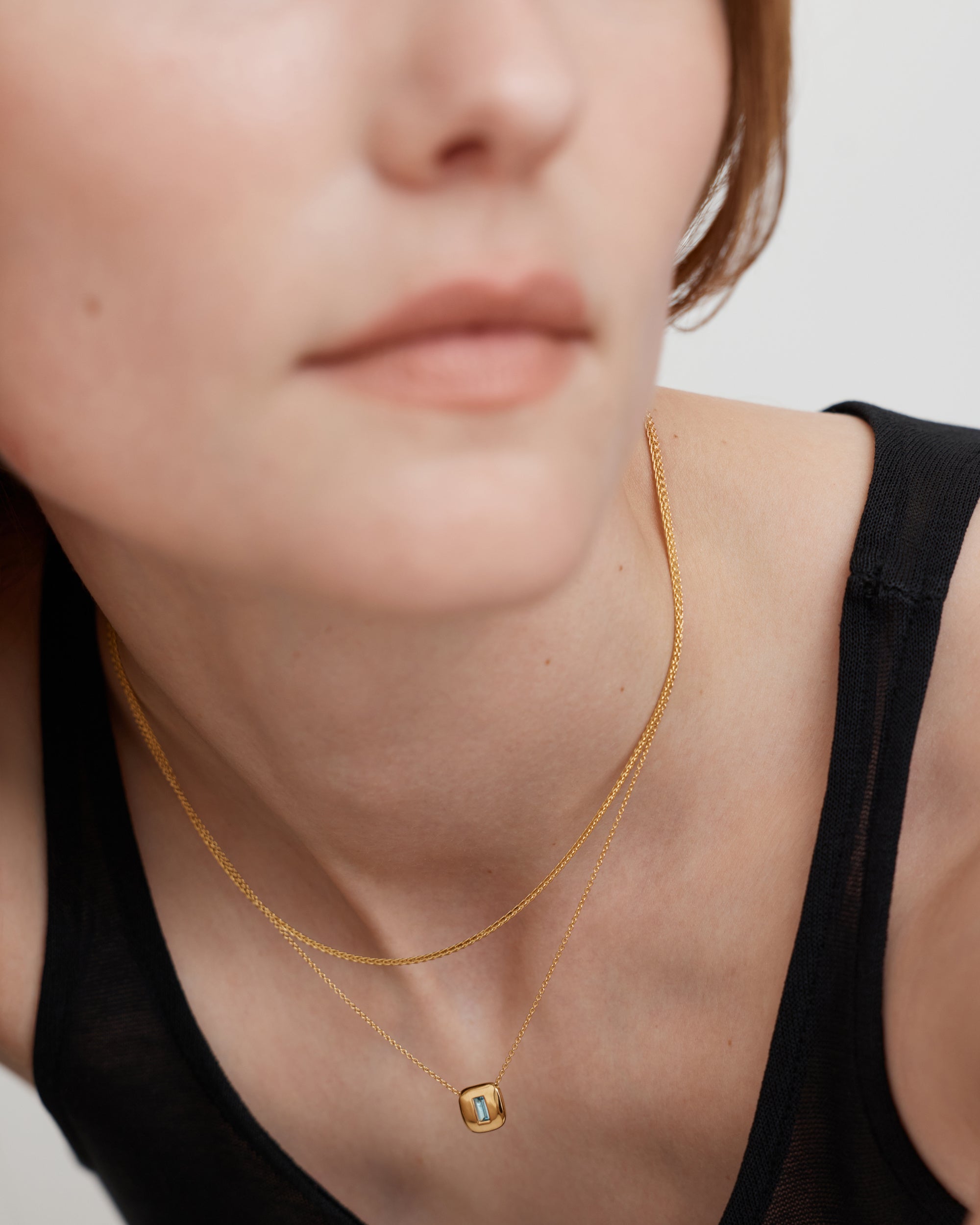 Gold Vermeil Gemdrop Chain Necklace - Blue Topaz