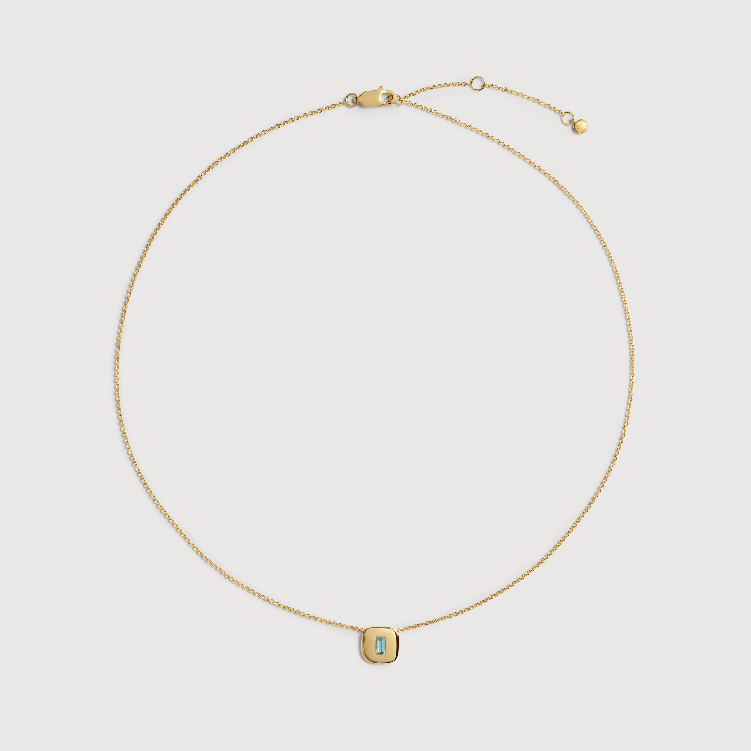 Gold Vermeil Gemdrop Chain Necklace - Blue Topaz