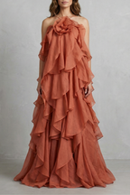 Bellarose – Mehrlagiges Rüschen-Statement – Maxikleid