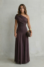 Bellamare – Elegantes, drapiertes Dekolleté – Maxikleid mit One-Shoulder-Träger