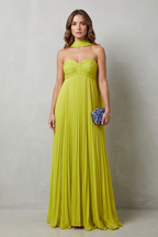 Makayelle – Plissiertes Neckholder-Kleid – Maxikleid